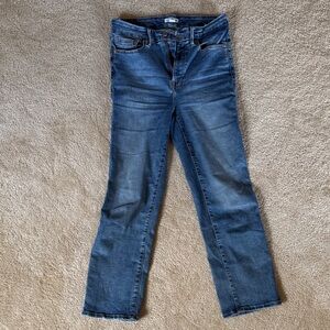 Good American Straight Leg Blue Jeans